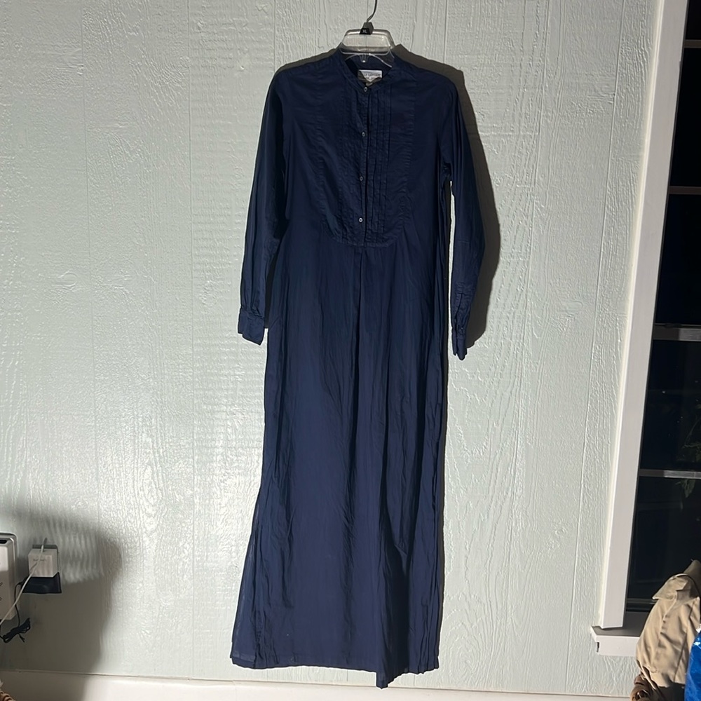 NILA LOTAN  pleat front cotton dress